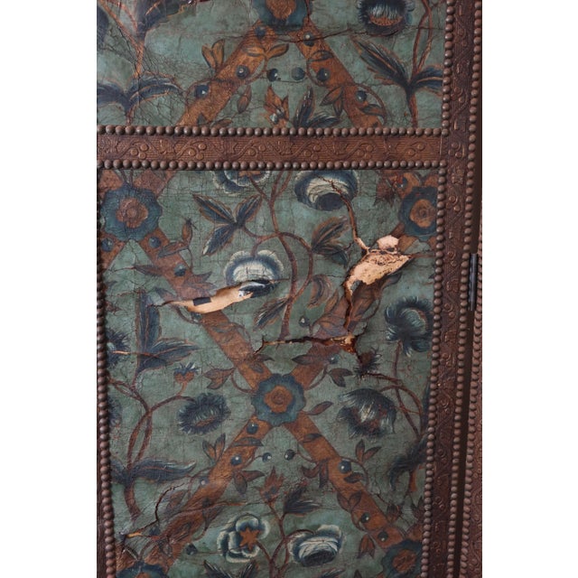 Animal Skin Antique Cordoba Leather Screen, 1600s For Sale - Image 7 of 16