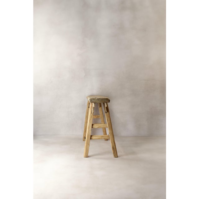 Antique Rustic Elm Bench For Sale - Image 6 of 7