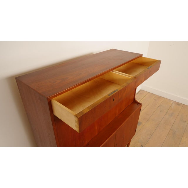Vintage Teak Bar Cabinet by H. P. Hansen, 1960s For Sale - Image 9 of 18