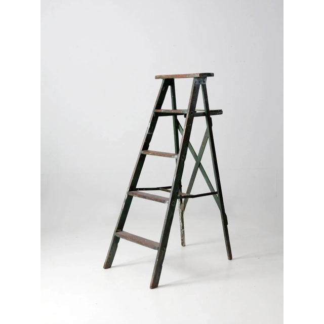 Vintage Green Painted Ladder For Sale - Image 12 of 13