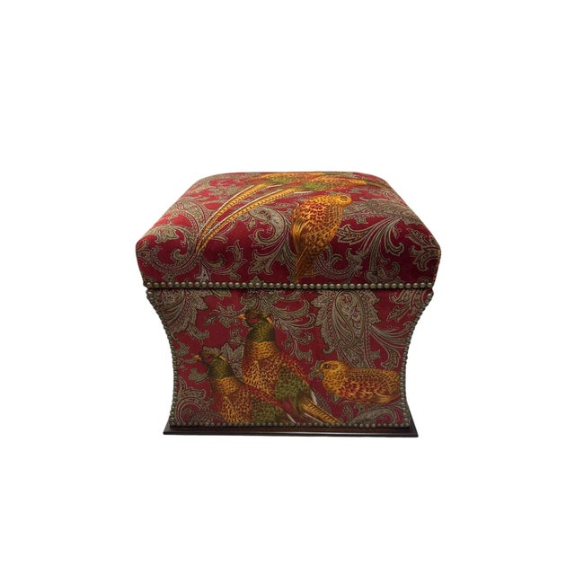 Late 20th Century Late 20th Century Ralph Lauren 'Florence' Ottoman in Buckthorn Paisley Fabric With Nailhead Trim For Sale - Image 5 of 13
