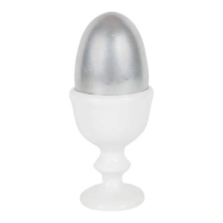 Pop Art Sculpture of a Silver Egg by Herbert Distel, circa 1968 For Sale