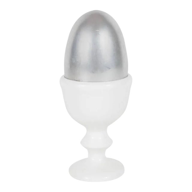 Pop Art Sculpture of a Silver Egg by Herbert Distel, circa 1968 For Sale