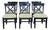 Set of 6 Pottery Barn Black X Back Dining Chairs With Green Striped Padded Seats For Sale