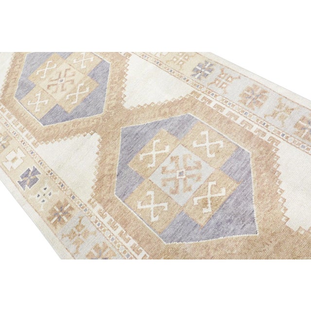 Tan Tan & Gray Handwoven Turkish Oushak Rug 4'2" X 12'1" For Sale - Image 8 of 9