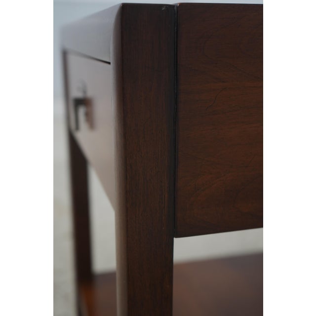 1950s Pair John Stuart Mid Century Modern Walnut Nightstands For Sale - Image 15 of 18