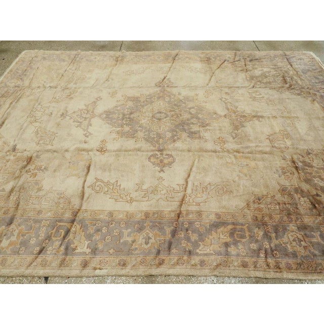 Mid 20th Century Galerie Shabab Collection Mid-20th Century Turkish Oushak Room Size Carpet For Sale - Image 5 of 7