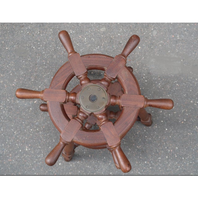 1950s 1950s French Marine Decor Side Table Made of Solid Wood For Sale - Image 5 of 8