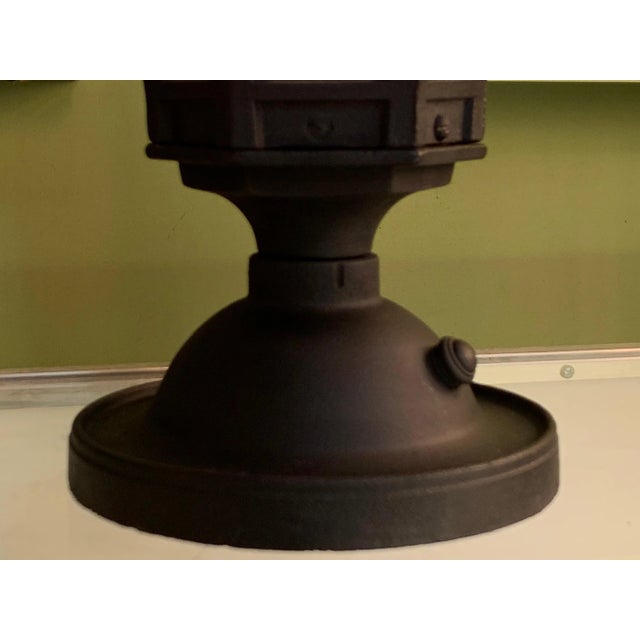 Traditional 1920s Black Outdoor Post Lantern For Sale - Image 3 of 5