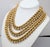 American Vintage Signed Monet 3-Strand Goldtone Textured Chain Necklace For Sale - Image 3 of 10