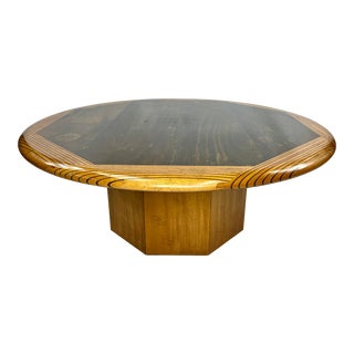 Vintage Lane Solid Wood Round Coffee Table For Sale