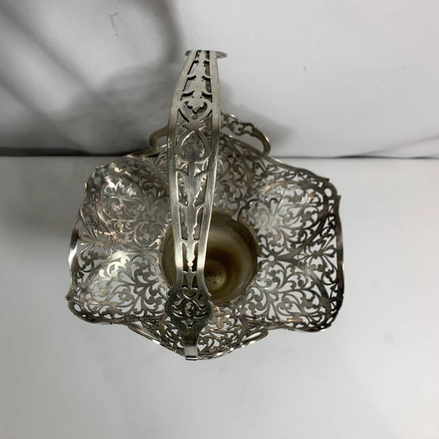 Metal Antique Victorian Barbour Silver Co. Basket For Sale - Image 7 of 11