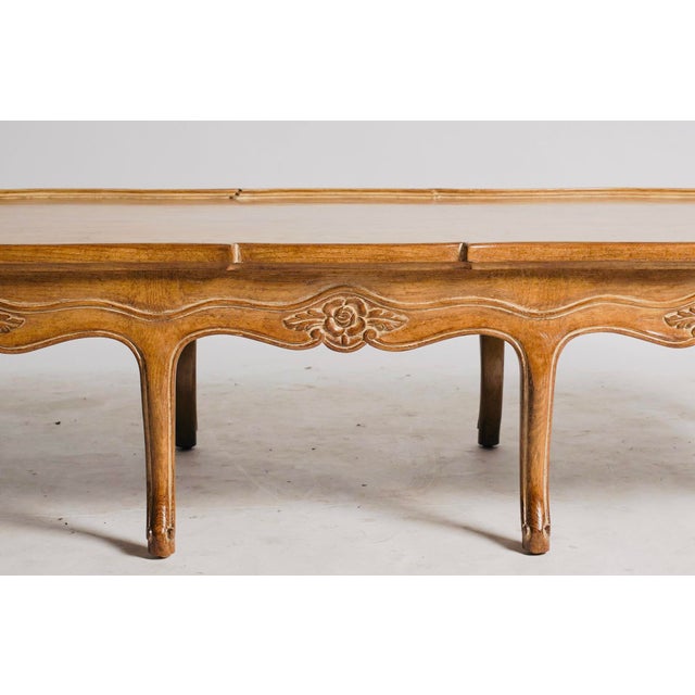 French Provincial Late 20th Century Judson Rothschild Italian Rococo Louis XV Style Coffee Table | Distressed Walnut Finish For Sale - Image 3 of 9