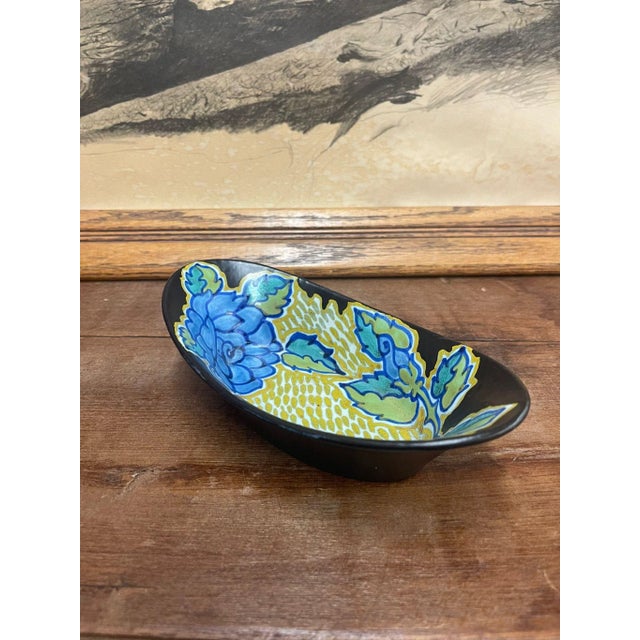 Boho Chic Vintage Dish With Floral Motif, Amsterdam Import For Sale - Image 3 of 7