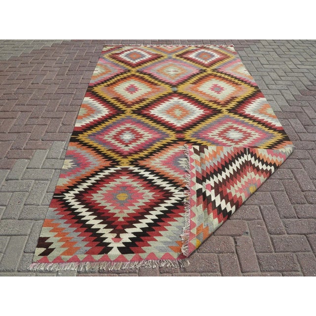 Mid 20th Century Turkish Anatolian Kilim Rug-5’7’x9’6" For Sale - Image 12 of 13