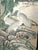 Vintage Silver Chinese Asian Six Panel Screen ~ Room Divider W Heron Birds For Sale - Image 10 of 18