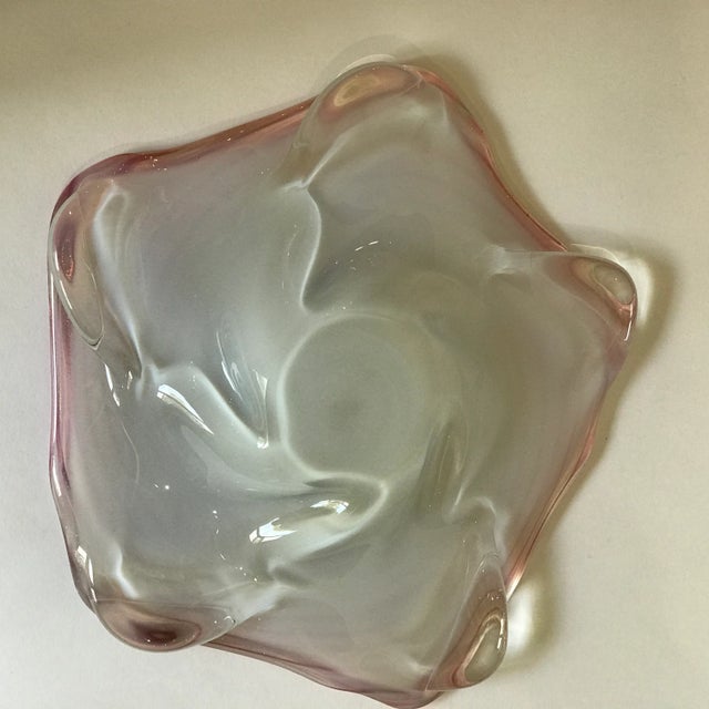 Pink Gold Flecked Pink Murano Glass Dish Bowl Starfish Catchall For Sale - Image 8 of 12