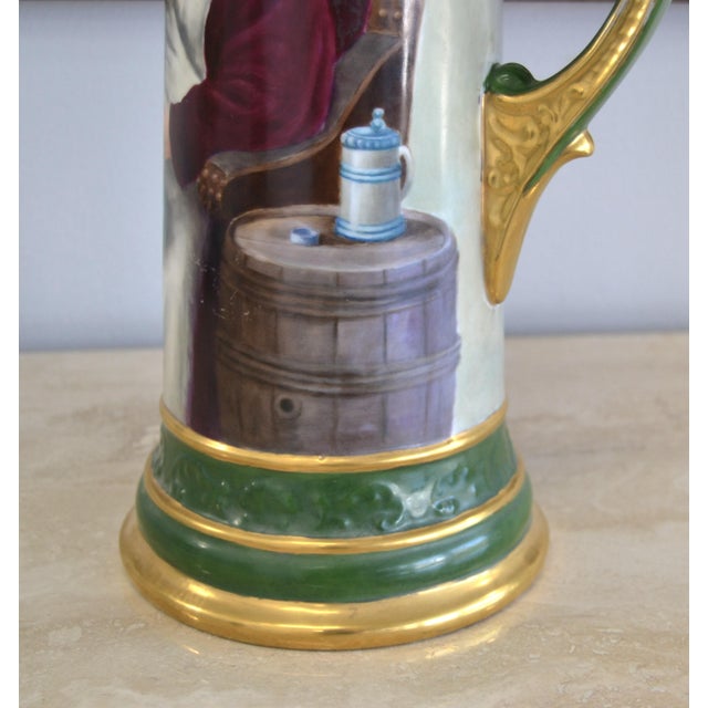 Early 20th Century Limoges Porcelain Carafe Pitcher Jug Monc and Gilt France For Sale In Miami - Image 6 of 12