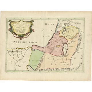 Map of the Latin Patriarchate of Jerusalem by Melchior Tavernier For Sale