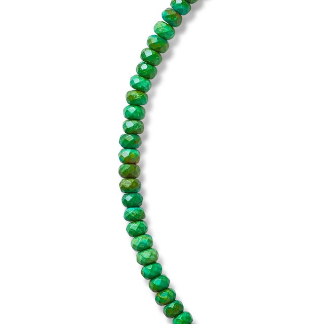 Metal Turquoise Lapis Color Block Necklace For Sale - Image 7 of 7