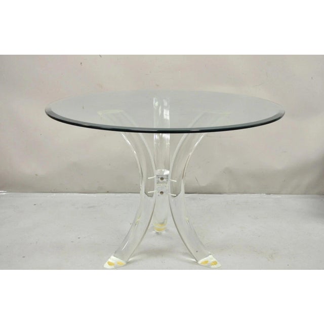 Hollywood Regency Vintage Mid Century Modern Sculptural Lucite Dining Table & 4 Chairs - 5 Pc Set For Sale - Image 3 of 11