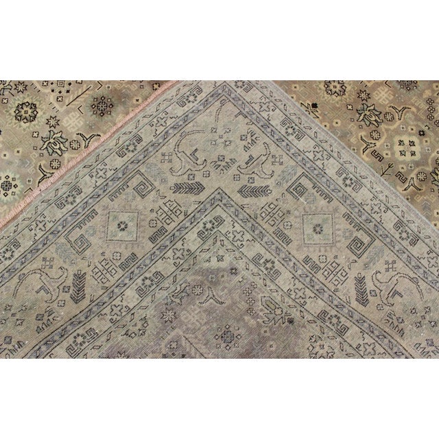 Textile 1950s Semi Vintage Tabriz Rug - 10′1″ × 12′9″ For Sale - Image 7 of 8
