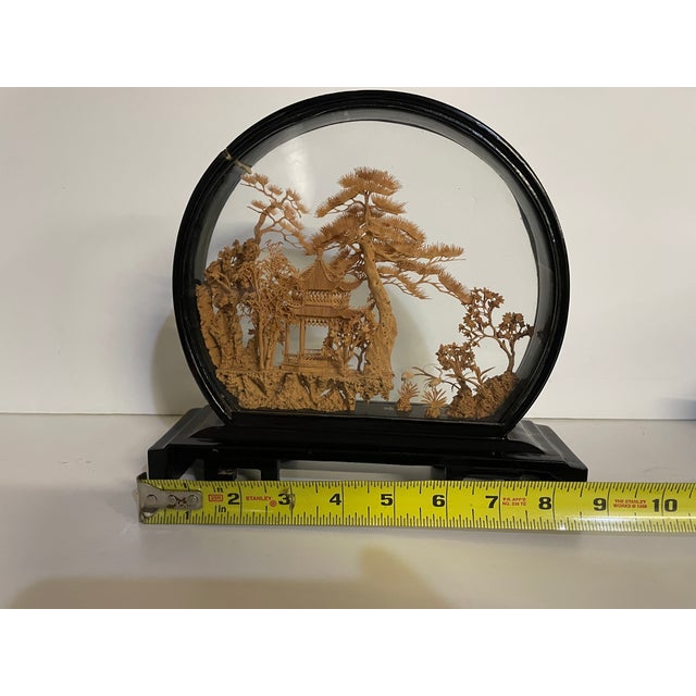 Mid-Century Modern Vintage Chinese Hand Carved Cork Diorama - Mid Century For Sale - Image 3 of 8