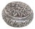 Small Sterling Silver Round Pill Snuff Trinket Lidded Box Embossed Florals 5092b For Sale