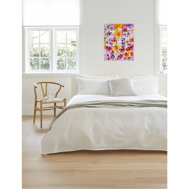 Pink Floral Expression 7.Modern Original Hand Painting. For Sale - Image 8 of 9