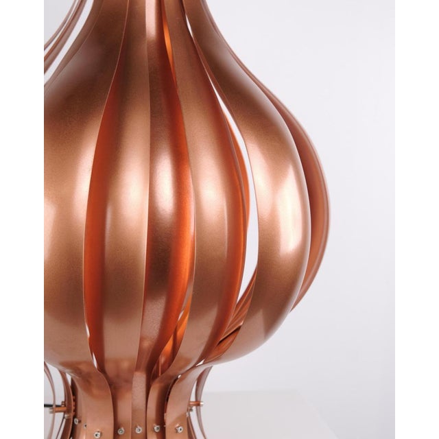 Rare Onion table lamp designed by Verner Panton in the 1970s. The lamp is made of copper and defined by its organic,...