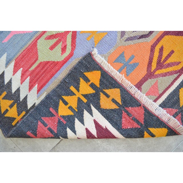 3x5 Ft Vintage Turkish Kilim Rug, Village Flat Weave, Natural Dyes, Multicolor Area Rug For Sale - Image 10 of 17