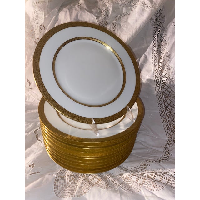 Hollywood Regency Antique Haviland Limoges Gold Encrusted Soup Plates - Set of 12 For Sale - Image 3 of 9