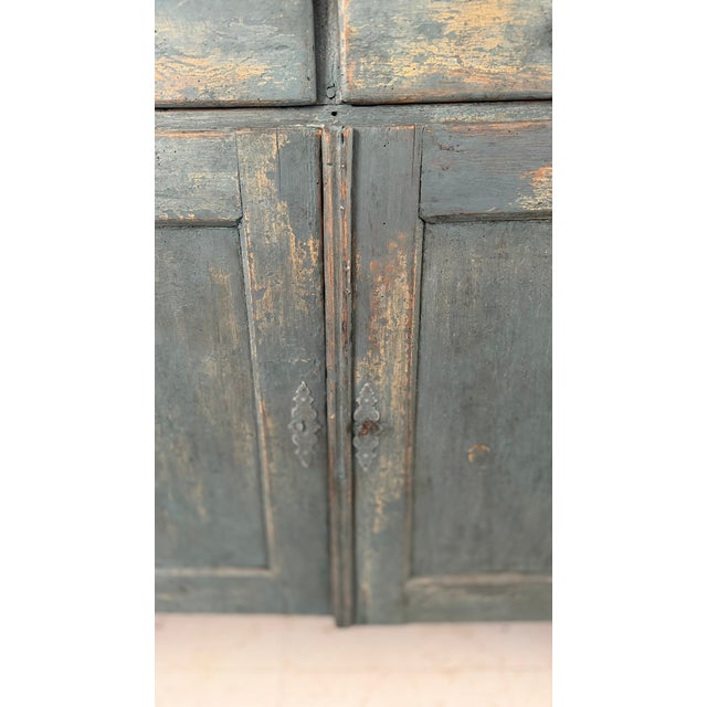 Early 20th Century Blue Painted 2 Door Buffet, With 2 Drawers, Original Paint For Sale - Image 4 of 7