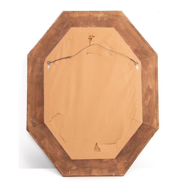 Octagonal Italian Gilt Relief Painted Wood Mirror LaBarge Attributed For Sale - Image 14 of 14
