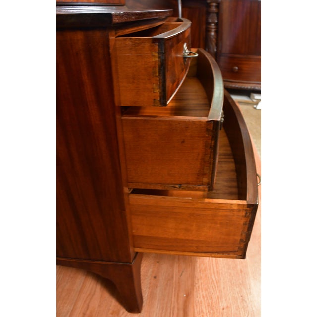 1920 Antique English Regency Crotch Mahogany Secretary Desk Drop Front Desk For Sale - Image 9 of 15