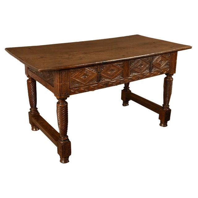 Antique 17th Century Baroque Carved Walnut Spanish Table Desk Navarre 1650 For Sale - Image 18 of 18