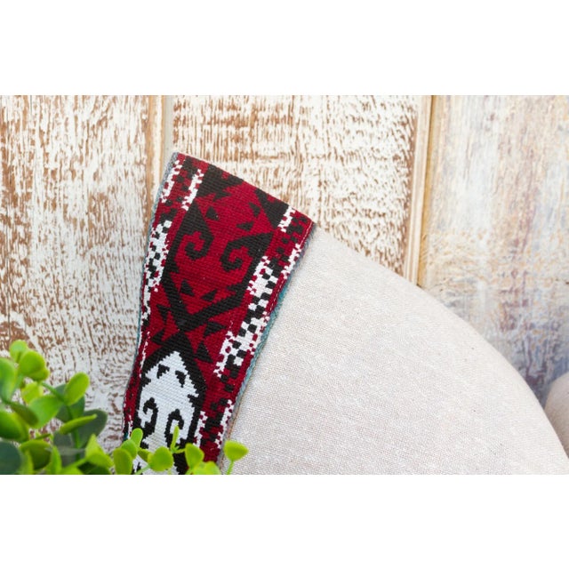 Wubitu Linen Tribal Border Pillow For Sale - Image 4 of 9