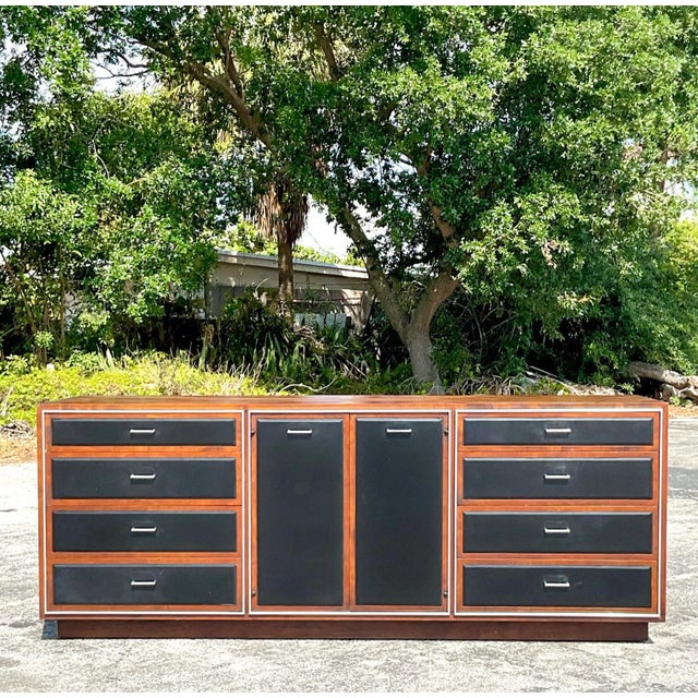 Vintage MCM John Stuart Leather Front Dresser For Sale In West Palm - Image 6 of 8