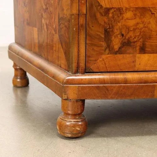 Wood Antique Demi Lune Chest of Drawers in Walnut For Sale - Image 7 of 13