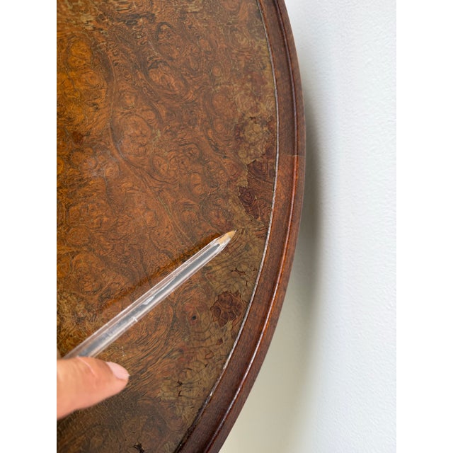 Black Vintage French Empire Style Side Table With Burlwood Top by Old Colony Furniture For Sale - Image 8 of 12