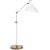 Charlton Table Lamp in White and Hand-Rubbed Antique Brass Designer: AERIN Height: 17" - 27" Base: 8" Round Socket: E26...