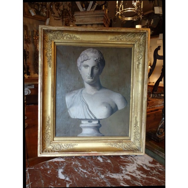 Mid 19th Century Neoclassical French Painting in Giltwood Frame For Sale - Image 13 of 13