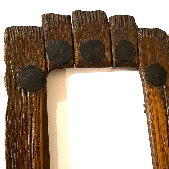 Arts & Crafts American Arts and Crafts Hickory Wood and Rosehead Nail Frame For Sale - Image 3 of 9