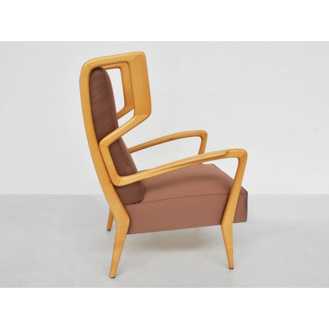 Goldenrod Armchairs in Satin by Orlando Orlandi, 1951, Set of 2 For Sale - Image 8 of 12