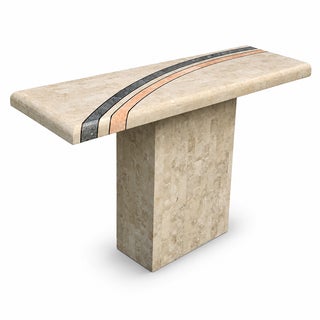 Maitland Smith Tessellated Stone Entry Table With Inlay For Sale