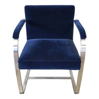 1980s Vintage Mies Vander Rohe Brno Attributed Chair, Newly Upholstered For Sale