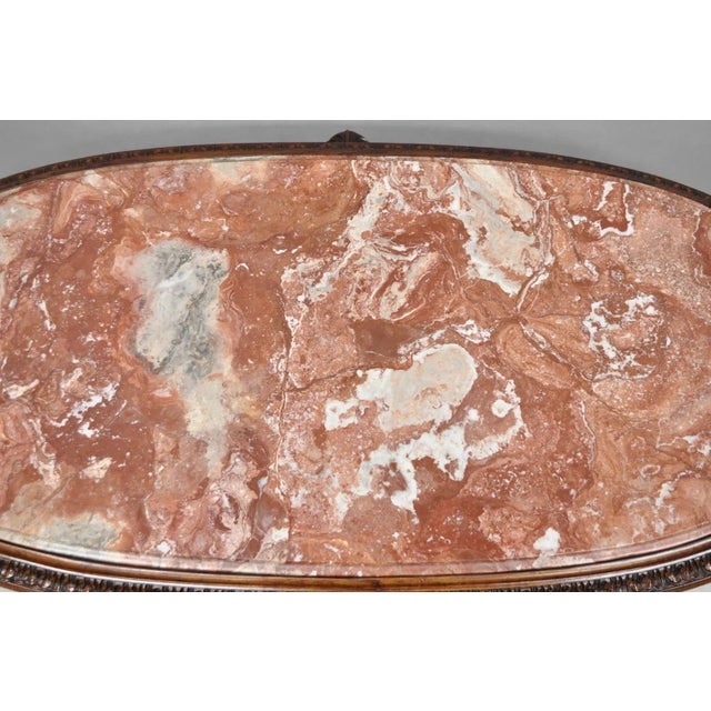 Antique Grosfeld House French Regency Plume Carved Mahogany Marble Coffee Table For Sale - Image 13 of 13