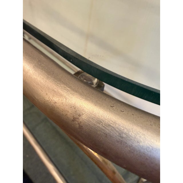 Metal Baker's Rack Art Deco Brushed Steel + Brass For Sale - Image 7 of 12