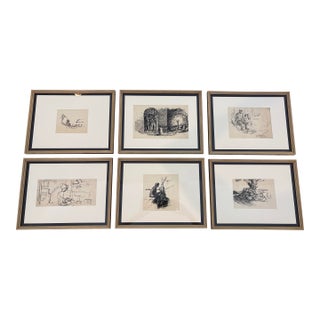 Set of 6 Original Vintage Pen & Ink Illustrator’s Studio Studies For Sale