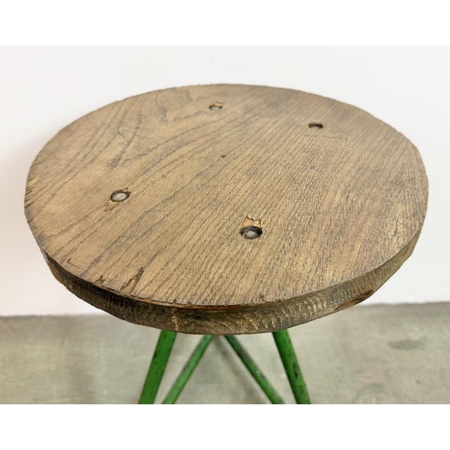 Industrial Green Workshop Stool, 1960s For Sale - Image 15 of 18